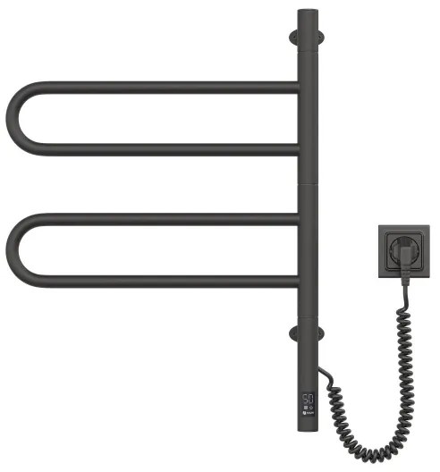 Elektromos forgatható törölközőszárító FOUETTE 128W/230V 64,6 cm IP44 fekete