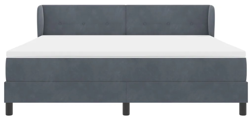 vidaXL Boxspring Ágy Matrac Sötétszürke 180x200 cm Bársony