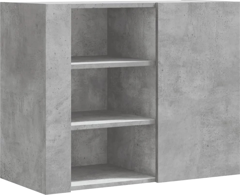 vidaXL betonszürke szerelt fa faliszekrény 75 x 35 x 60 cm