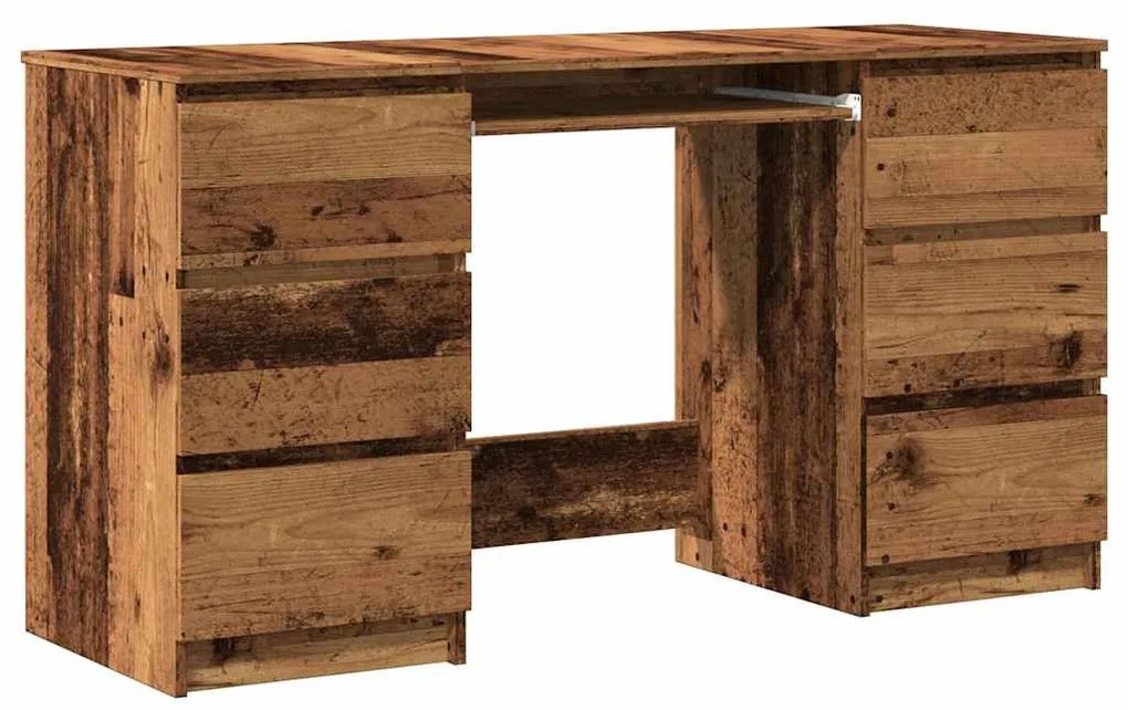 antik fa színű szerelt fa íróasztal 140 x 50 x 77 cm
