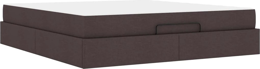 vidaXL Ágykeret matraccal matracmal 2 pcs Sárgásbarna szövet