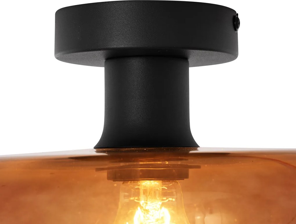 Retro mennyezeti lámpa fekete bronzüveggel - Bizle