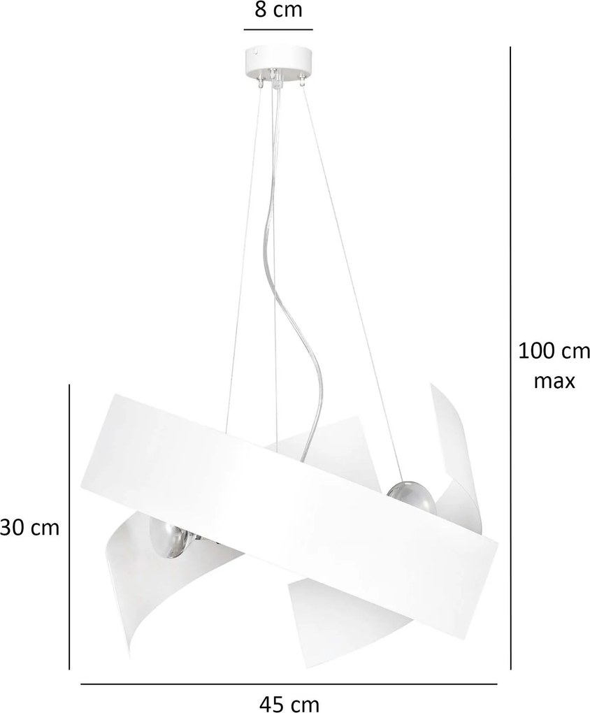 Emibig modern függeszték modo fehér króm emi585/1