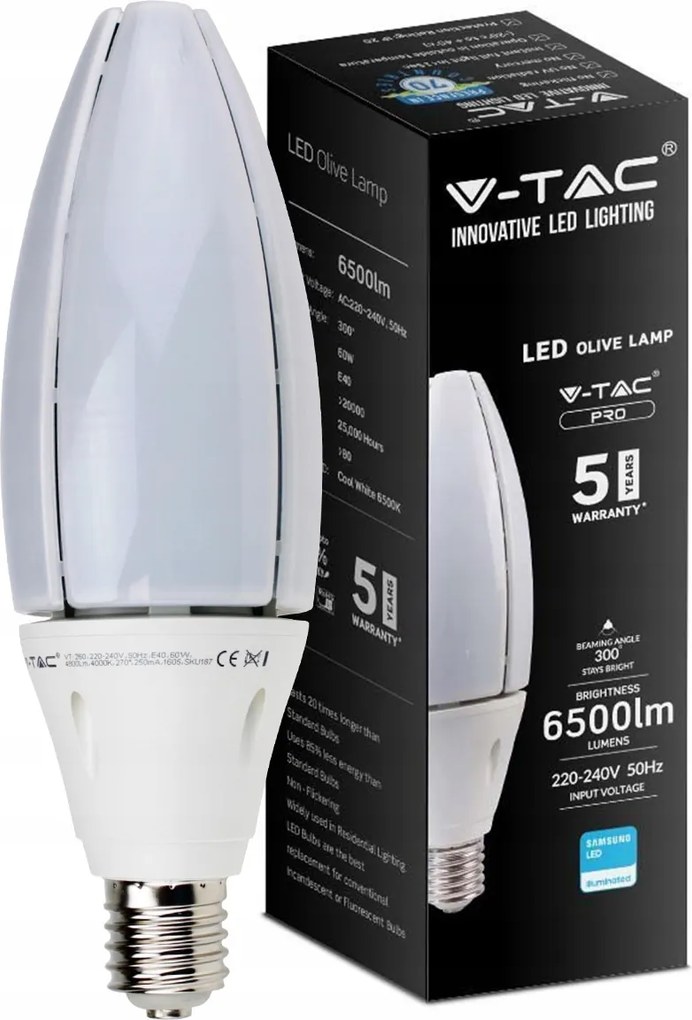 Led izzó 60W 4800lm E27 Park lámpa E40 V-tac