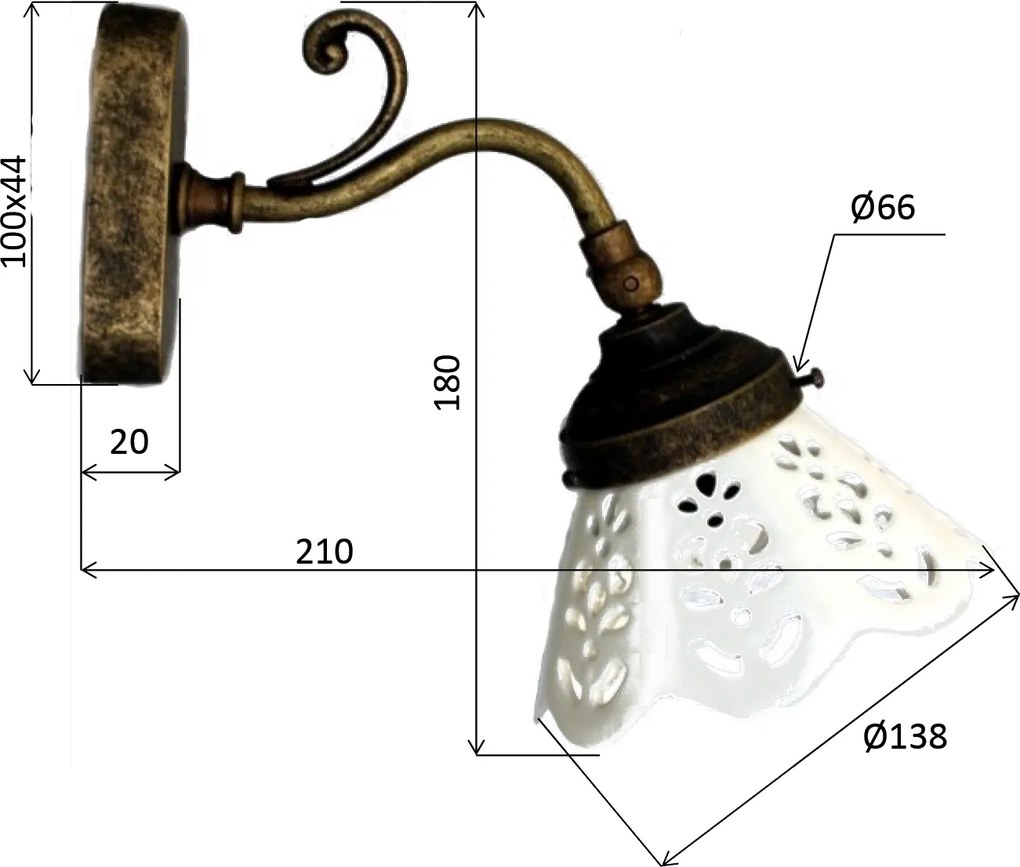 Sapho Sapho, BARI lámpa E14, 40W, 230V, kerámia búra, bronz, MC811