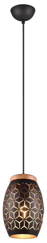 Fekete függőlámpa ø 15 cm Bidar – Reality