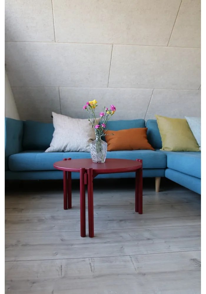 Piros borovi fenyő kerek dohányzóasztal ø 60 cm Sticks – Karup Design