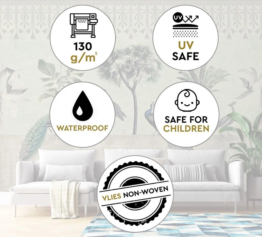 Gario Fotótapéta Pávak a dzsungel zöldben - Andrea Haase Anyag: Vlies, Méret: 400 x 280 cm