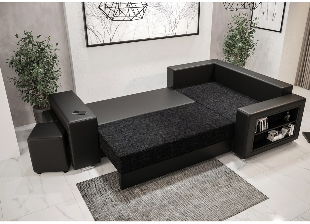 Sarok ülőgarnitúra Lush (fekete) (J). 1062068