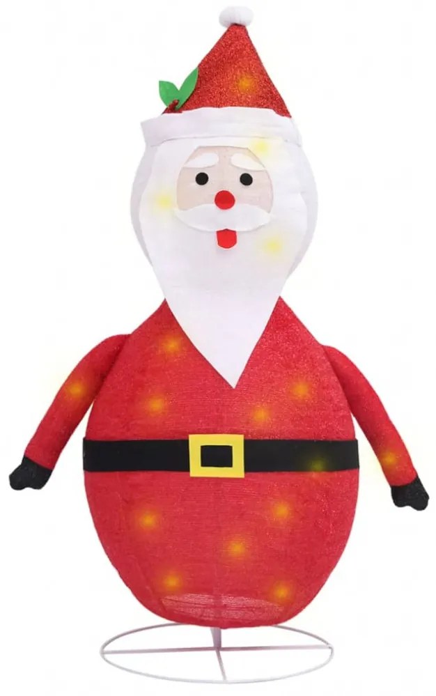 vidaXL dekoratív luxus szövet karácsonyi LED-es Mikulás figura 120 cm