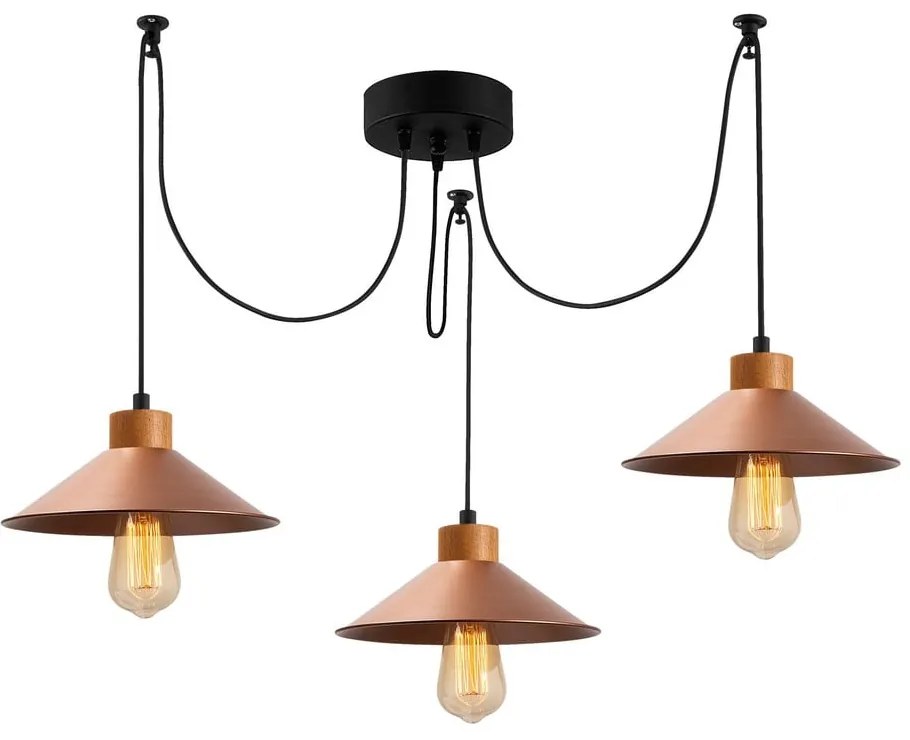 Rézszínű függőlámpa fém búrával Manavgat – Opviq lights