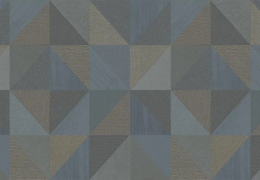 Parato Cristiana Masi Vitalis Dynamo barna-kék geometrikus texturált vlies tapéta – 32417