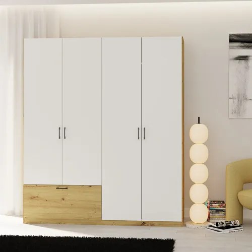 Gardróbszekrény Tölgy/Matt Fehér Színben. 180 cm. ALTA