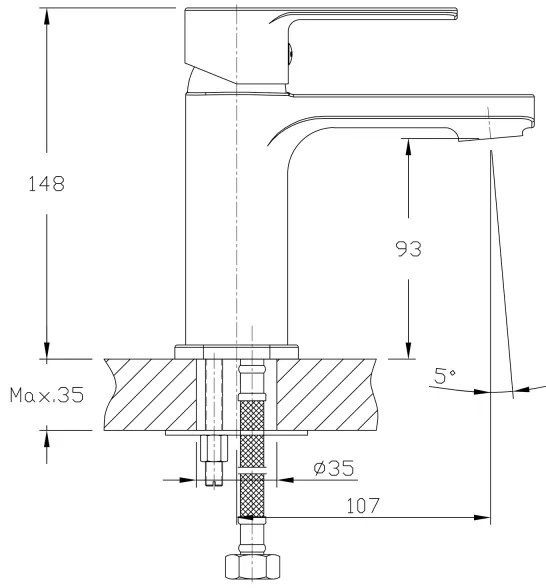 Aqualine - Mosdócsap FACTOR fényezett króm