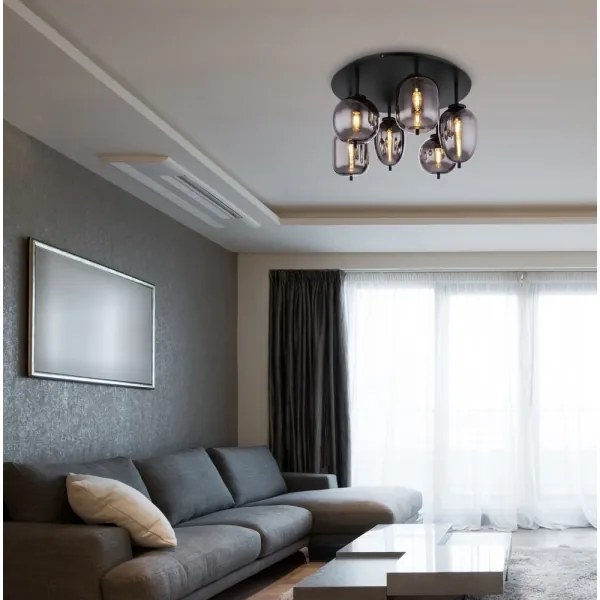 Globo 15345-6D - Felületre szerelhető csillár BLACKY 6xE14/40W/230V fekete