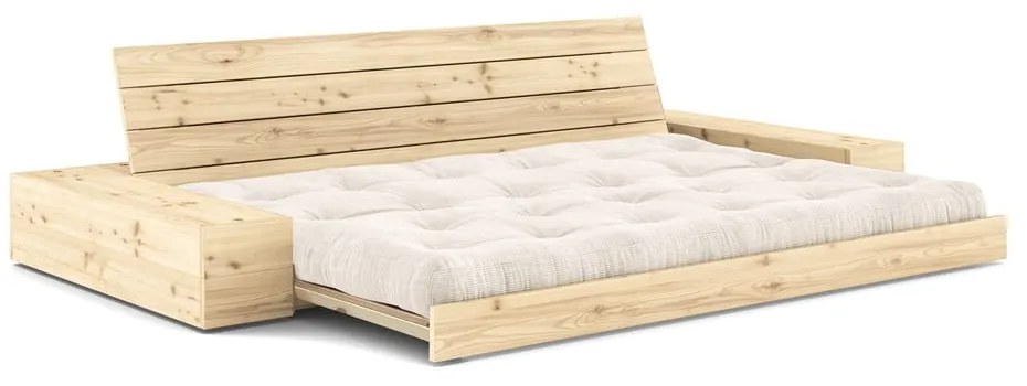 Fehér kordbársony kinyitható kanapé 244 cm Base – Karup Design