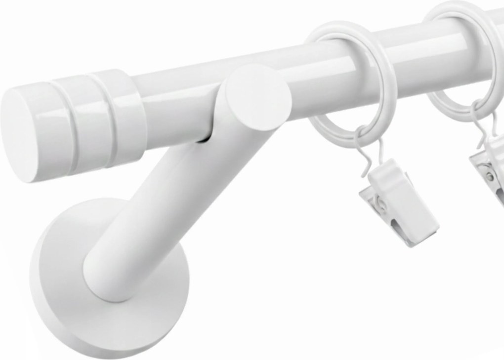 Függönykarnis Szimpla Fém Függönykarnis 19 mm Fehér Maró 140 cm Kerekek