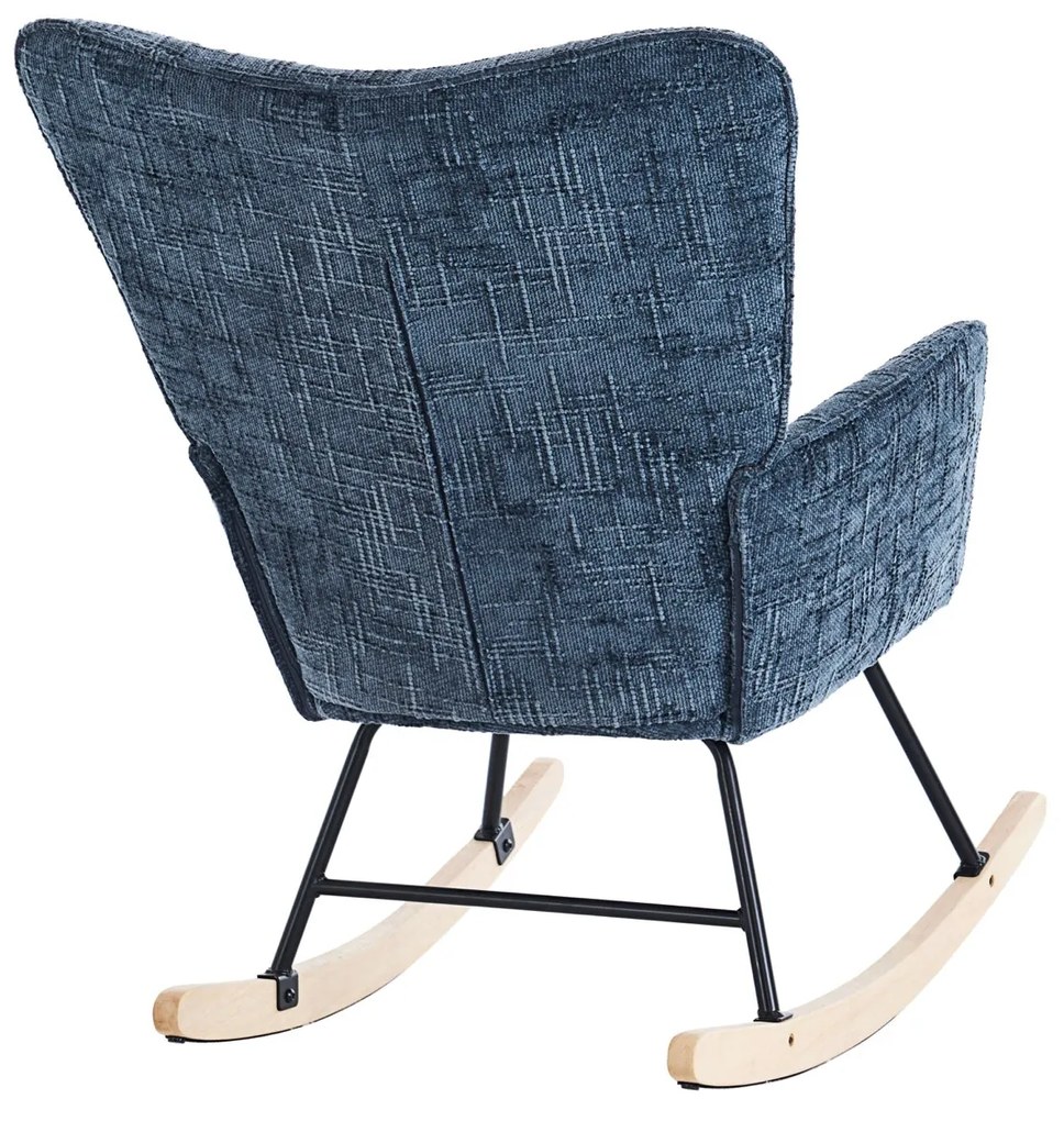 Hintaszék, relaxációs szék kordbársony kárpitozással, sötét szürke