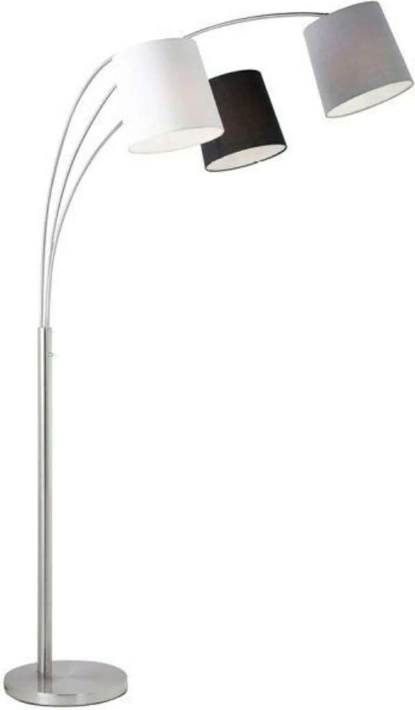 Acél állólámpa, 3 színű ernyővel, modern dizájn, E27, 190 cm