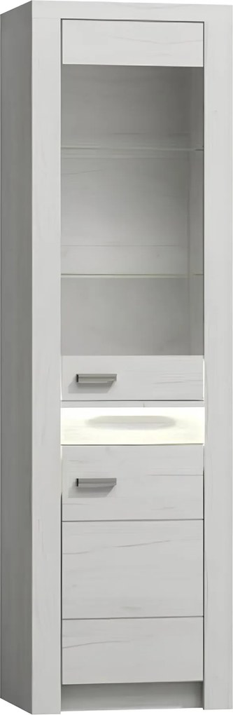 Vitrines szekrény, kőris fehér, INFINITY I-04