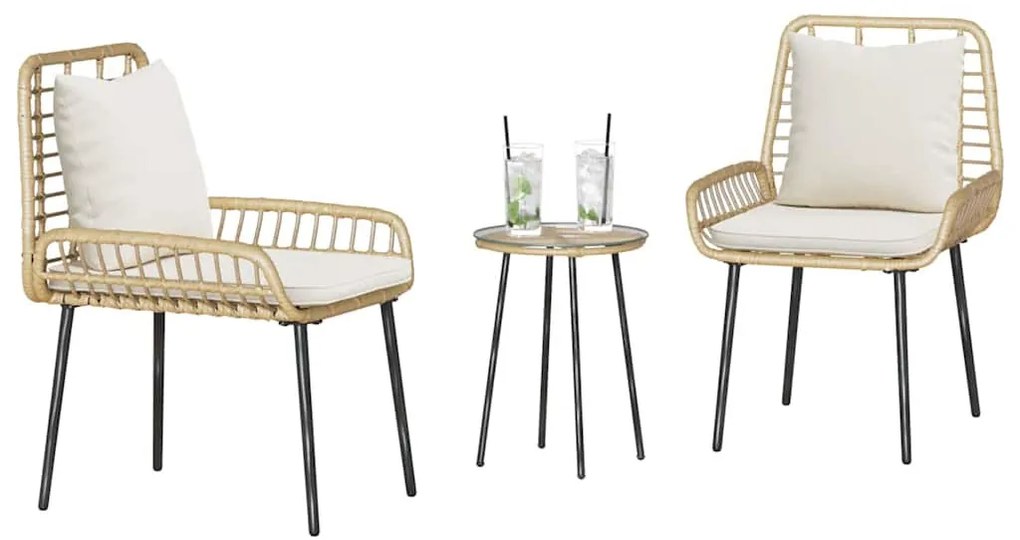 Kert étkező szett 3 pcs Barna és Fekete és Krém