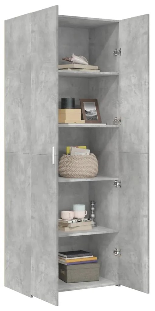 vidaXL betonszürke szerelt fa magasszekrény 70 x 42,5 x 185 cm