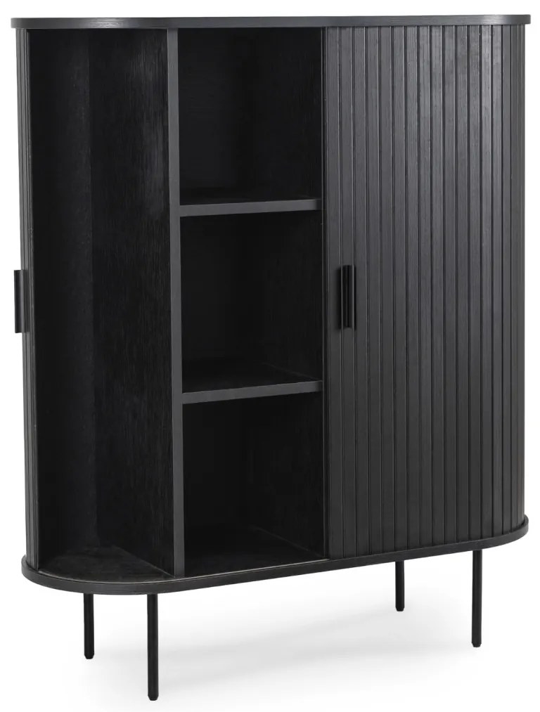 Komoda TRISH 100 cm Dwudrzwiowa Rozsuwana Czarna