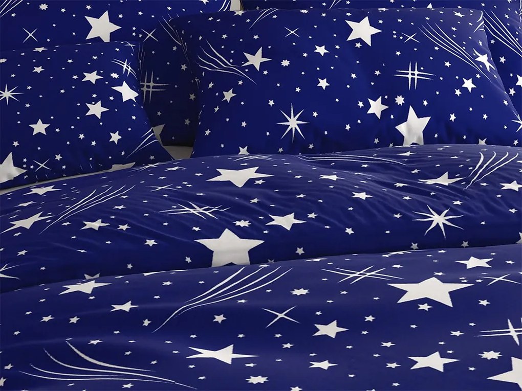 Krepp ágynemű NIGHT SKY POLY kék Ágyneműhuzat mérete: 70 x 90 cm | 140 x 220 cm