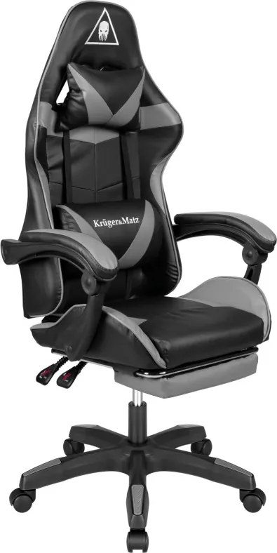 Kruger&amp;Matz Warrior GX-150 fekete-szürke játékszék