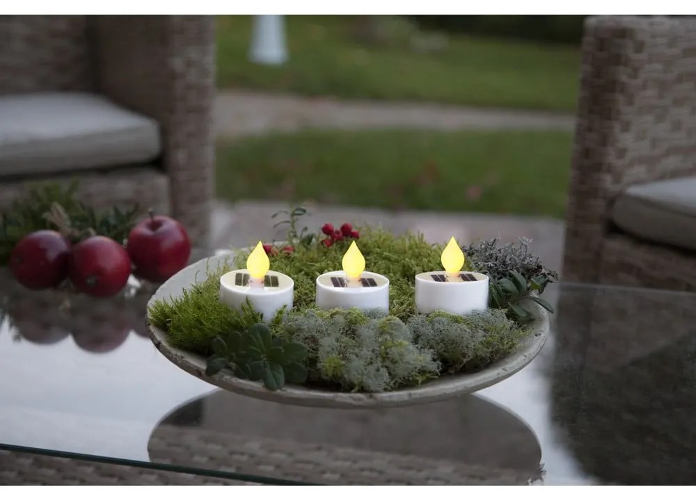 Napelemes kültéri LED gyertya szett 3 db-os (magasság 5,5 cm) Saul – Star Trading