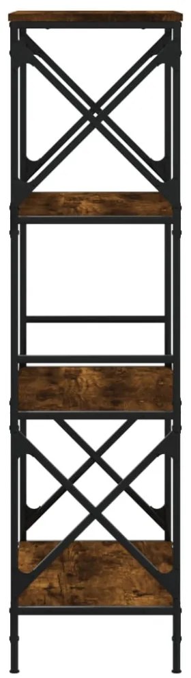 4 szintes füstös tölgy szerelt fa könyvespolc 59 x 35 x 132 cm