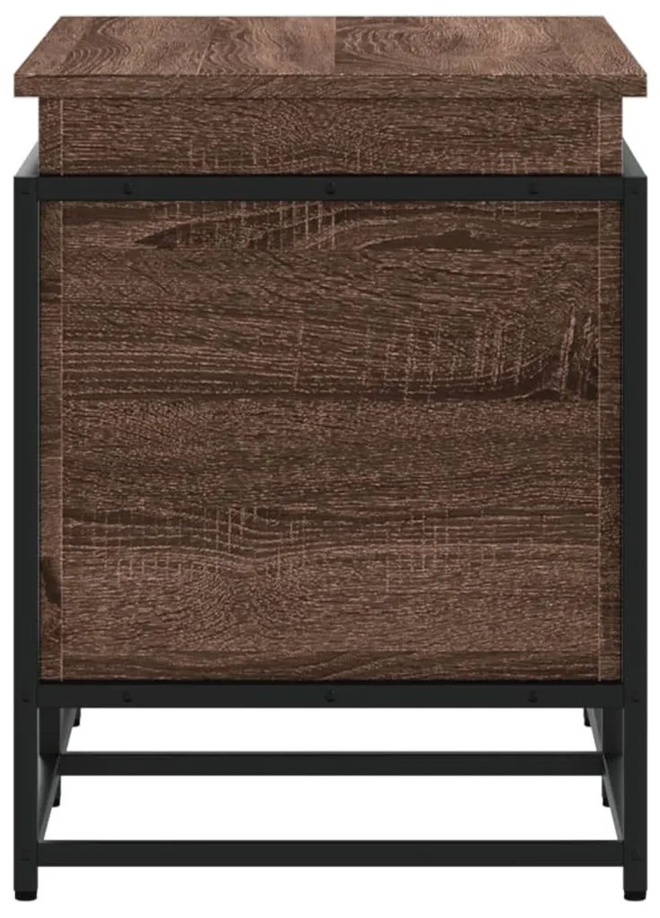 barna tölgy színű szerelt fa tárolóláda fedéllel 100x40x51,5 cm