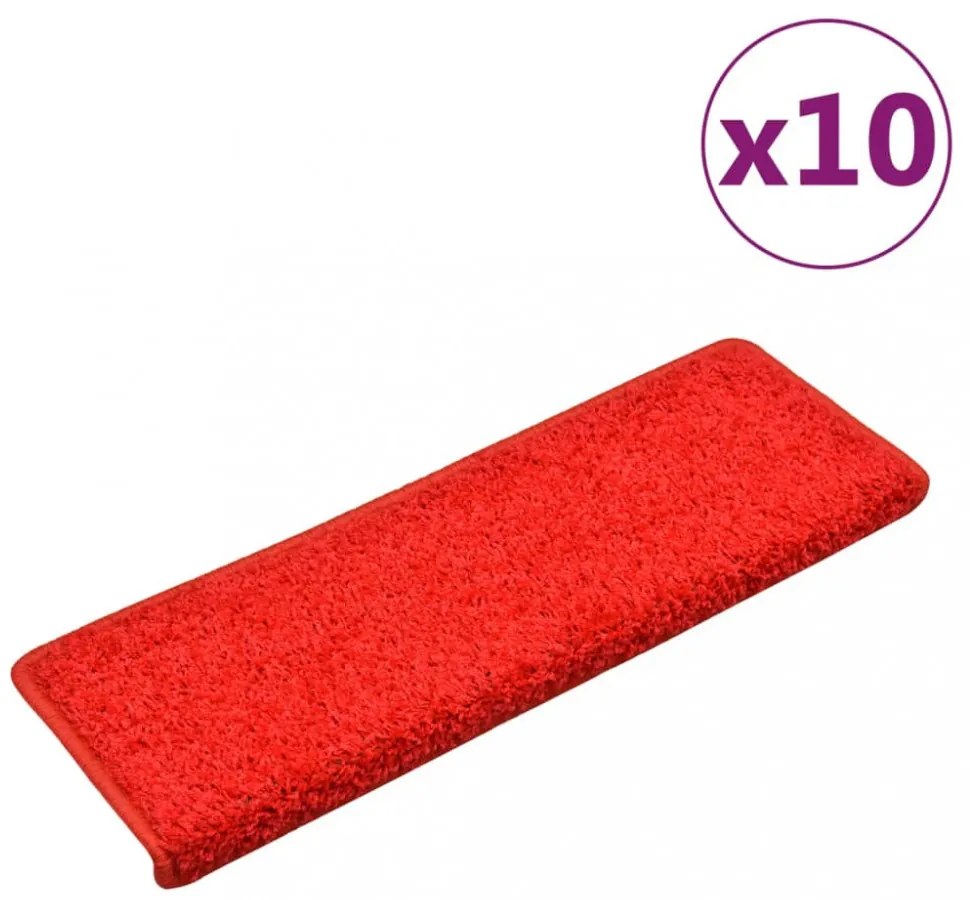 10 db piros lépcsőszőnyeg 65 x 21 x 4 cm
