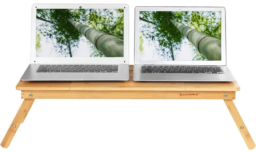 Bambusz laptop asztal állítható magasság 71x35cm