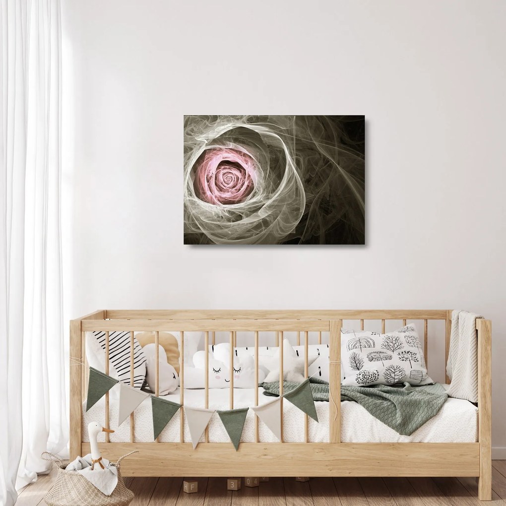 Üveg kép - Absztrakt rózsa világos rózsaszín (70x50 cm)