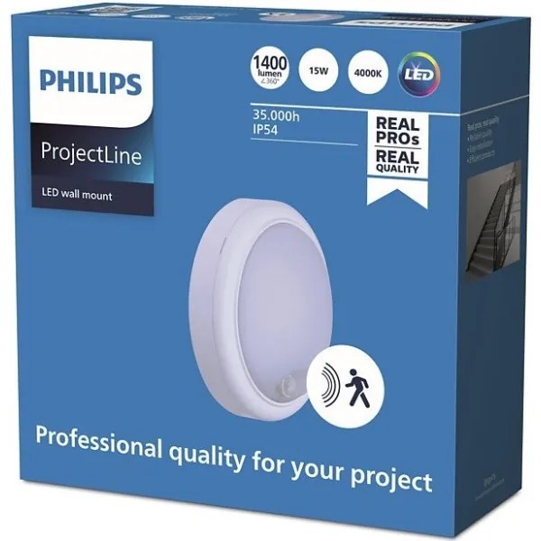 Philips PROJECTLINE LED 15W 230V IP54 fali lámpa érzékelővel