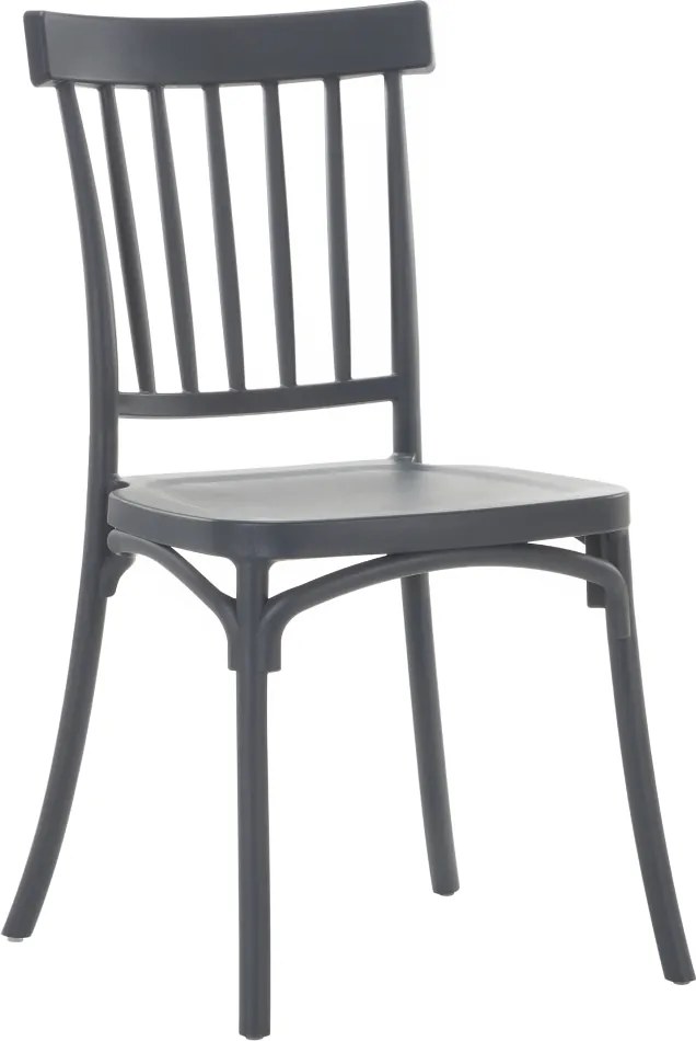 Rakásolható szék, sötétszürke, SAZEN NEW