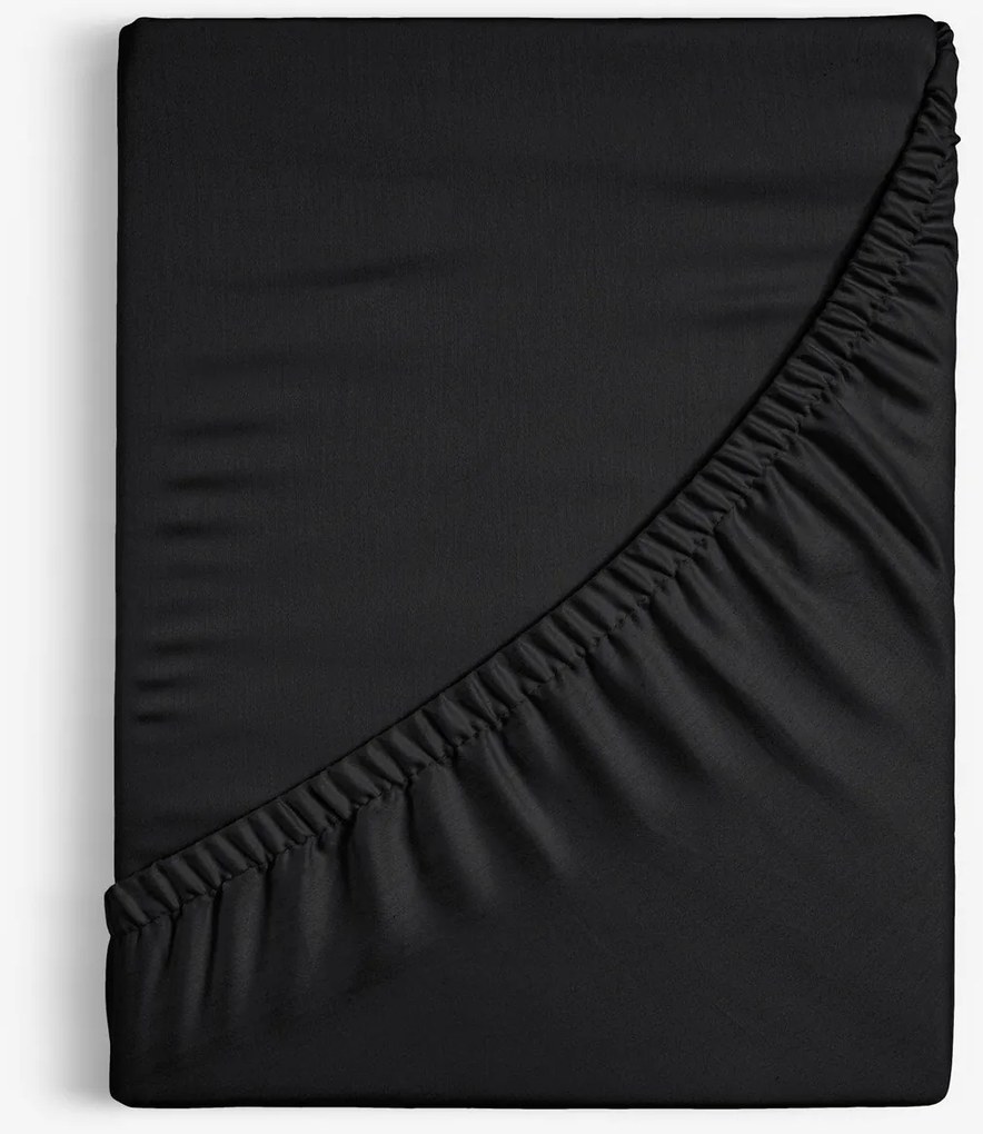 Goldea körgumis pamut lepedő - fekete 200 x 200 cm