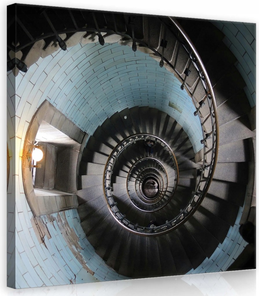 Vászonkép 40x40 Spirális lépcső kilátás felülről mélység perspektíva építészet