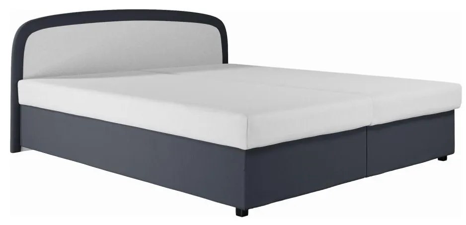 MALIA 160x200 szürke kárpitozott ágy rugós matraccal és ágyneműtartóval