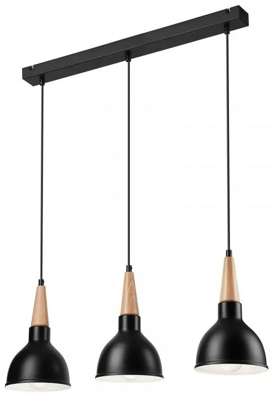 Csillár zsinóron FRANCESCA 3xE27/60W/230V fekete