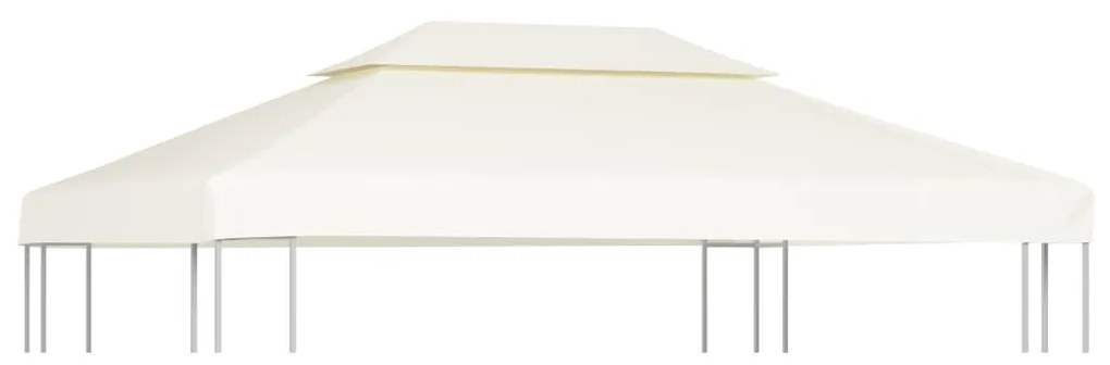 vidaXL krémfehér csere pavilon ponyvatető 310 g / m² 3 x 4 m