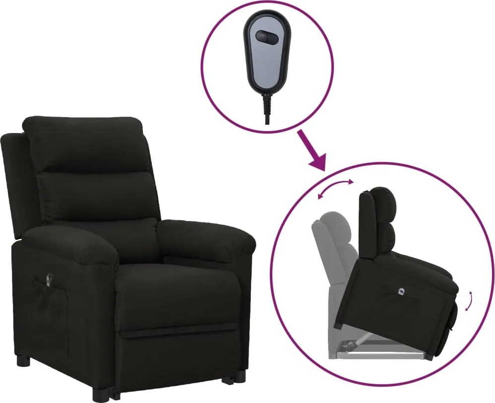 vidaXL fekete szövet felállást segítő fotel