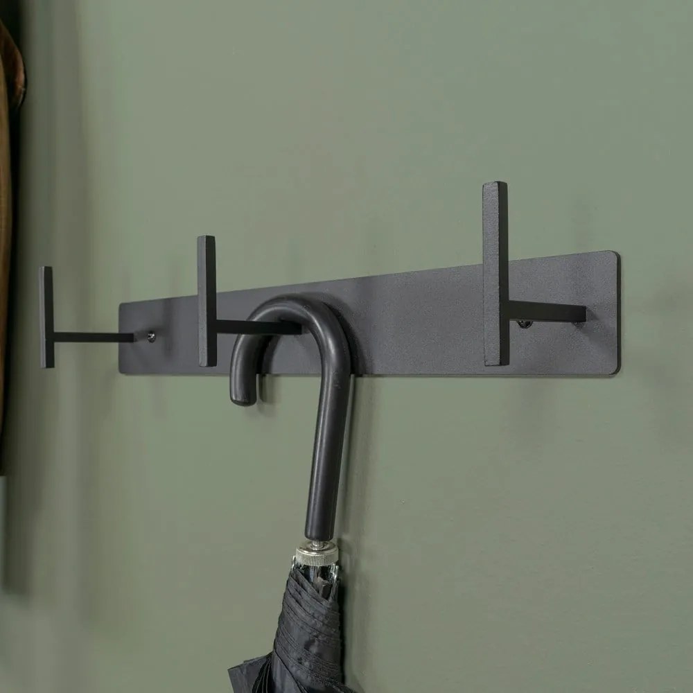 Fekete fém fali fogas 44 cm Chapman – Spinder Design