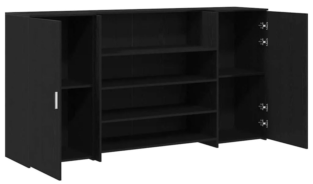 vidaXL recepciós pult fekete tölgyszínű 200x50x103,5 cm szerelt fa