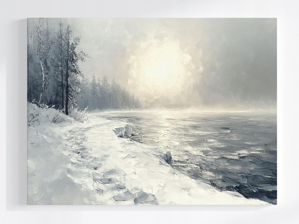 Poszter Tájkép Tengerpart Tél Hó Fagy 100x75