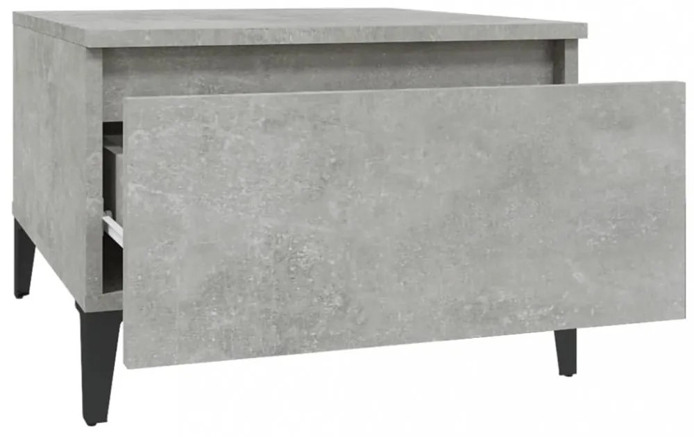 2 db betonszürke szerelt fa kisasztal 50x 46 x 35 cm