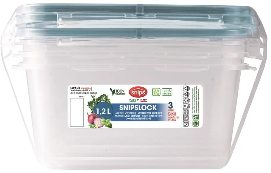 Élelmiszertartó doboz szett 3 db-os Snipslock – Snips