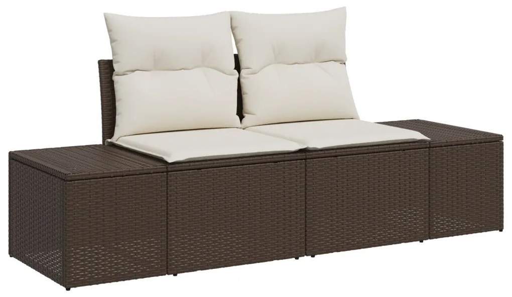 7 darabos Kertibútor Szett párnákkal Barna Polyrattan