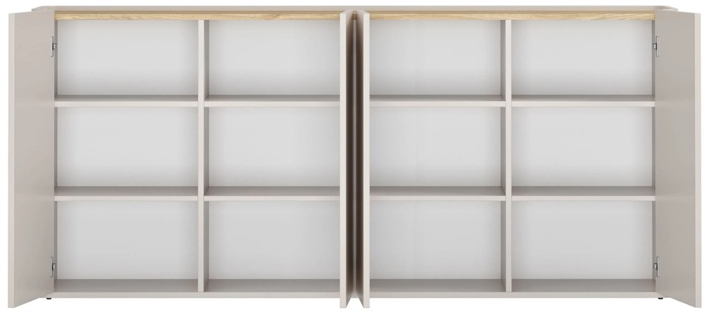 Elivo négyajtós komód 200 cm - kasmír / olajozott tölgy